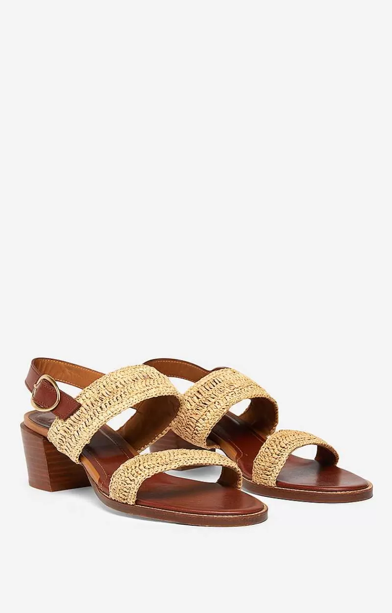 Vanessa Bruno Raffia & Leather Sandals