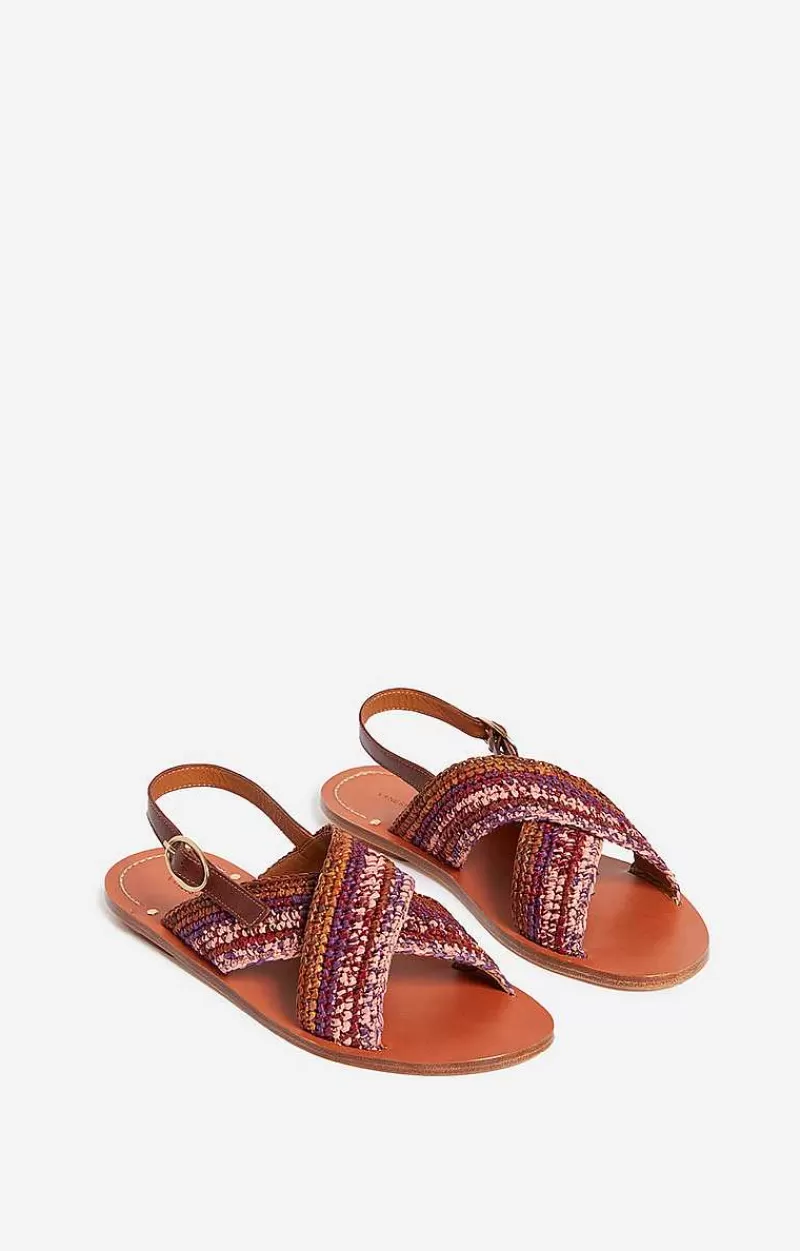 Vanessa Bruno Raffia & Leather Sandals