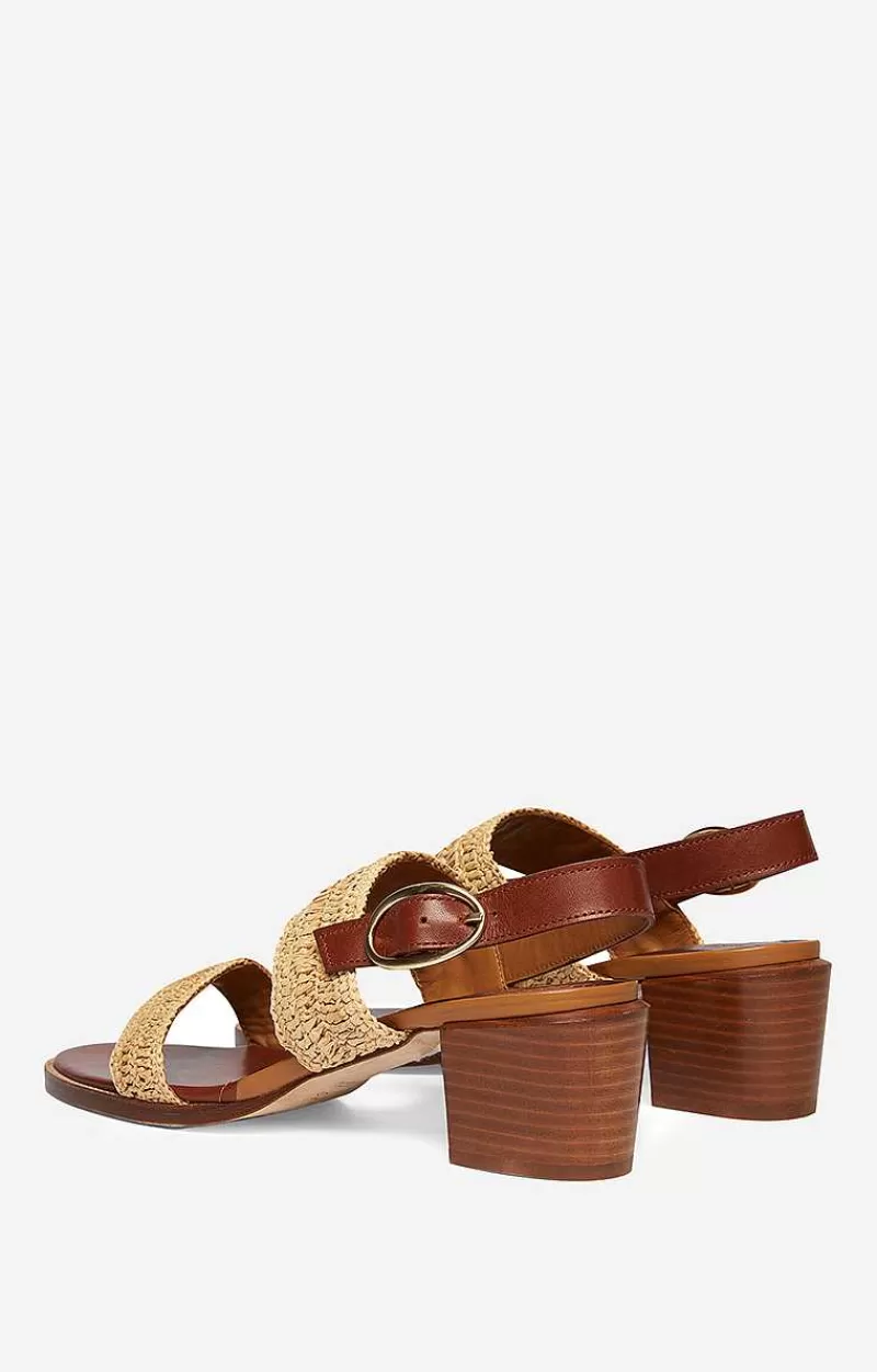 Vanessa Bruno Raffia & Leather Sandals