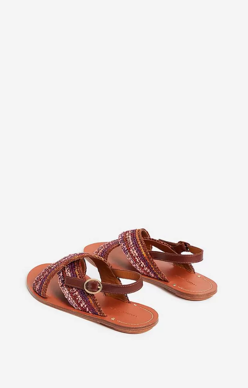 Vanessa Bruno Raffia & Leather Sandals