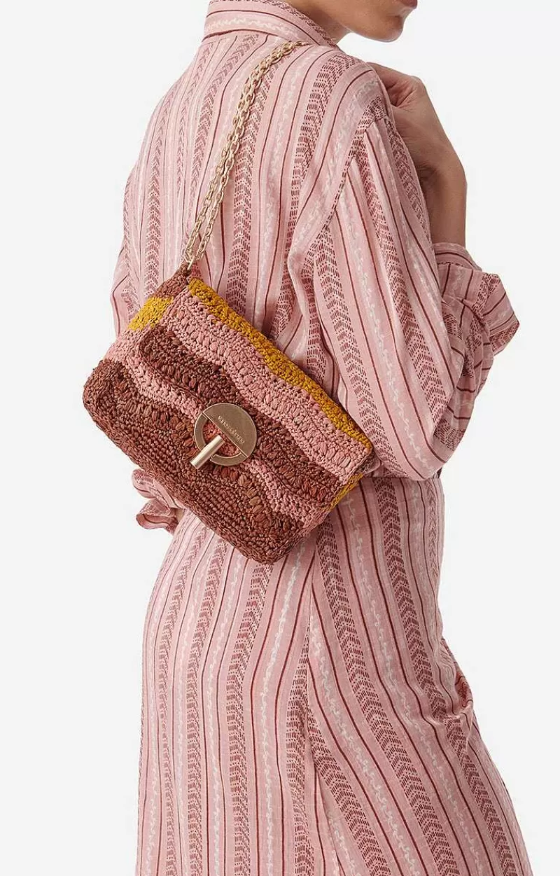 Vanessa Bruno Raffia Small Moon Bag