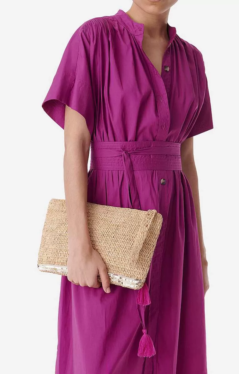 Vanessa Bruno Raffia Zipped Clutch