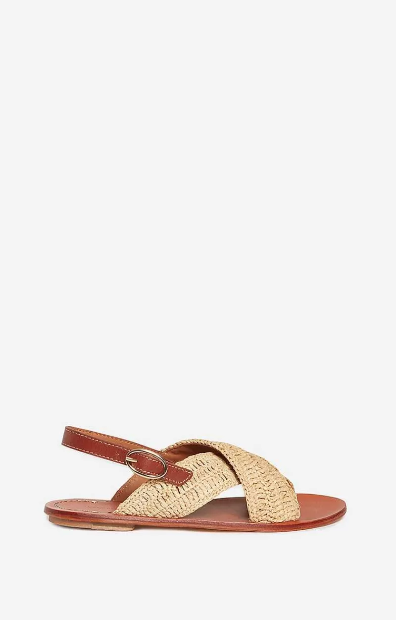 Vanessa Bruno Sandals In Leather & Raffia