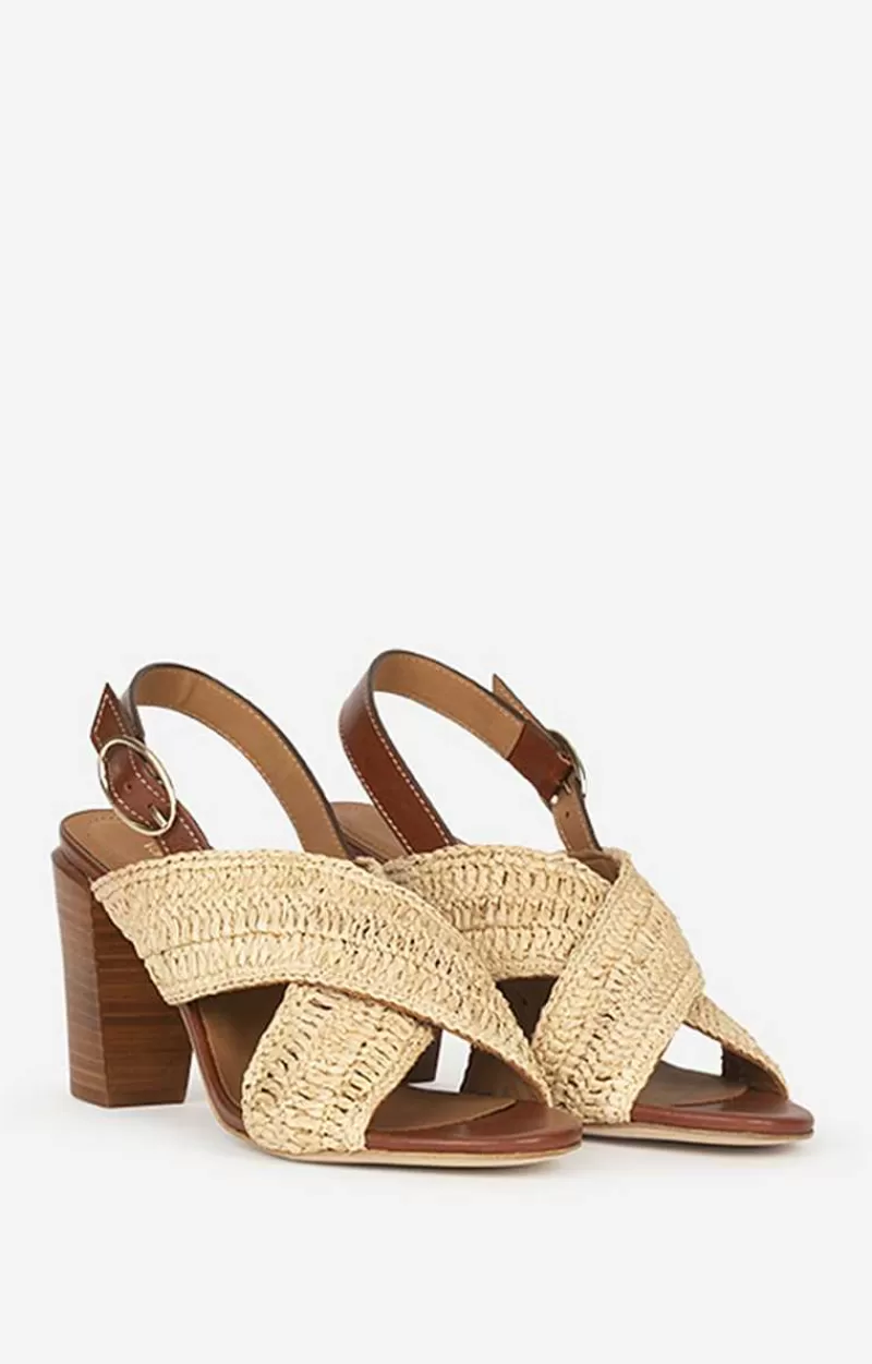 Vanessa Bruno Sandals In Leather & Raffia