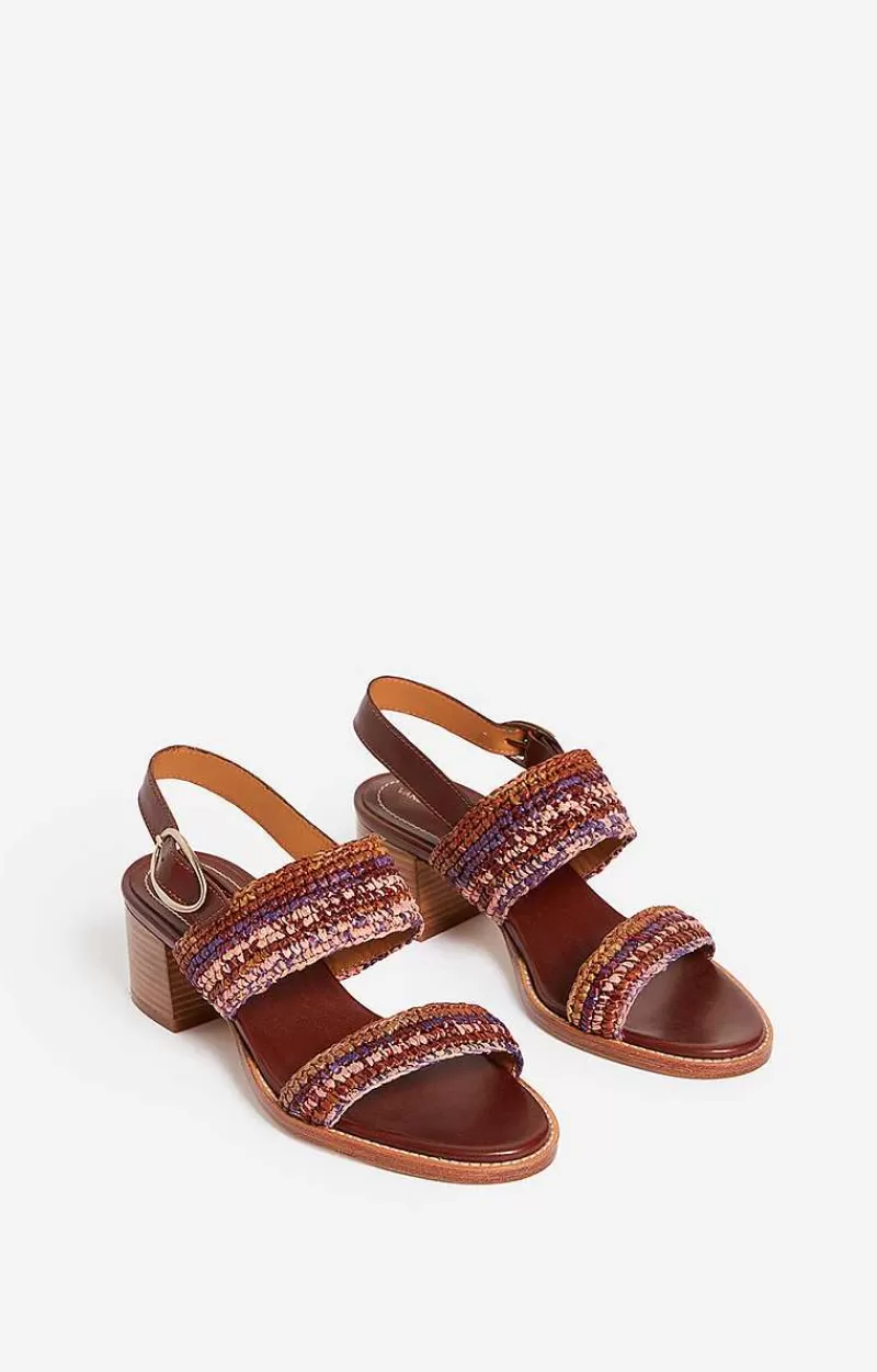 Vanessa Bruno Sandals In Raffia & Leather